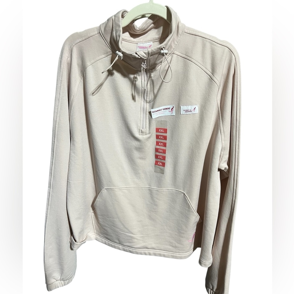 #2980 NWT EARTH YOGA - SUSAN G. KOMEN Lt Pink BCA Pullover Fleece Sweatshirt